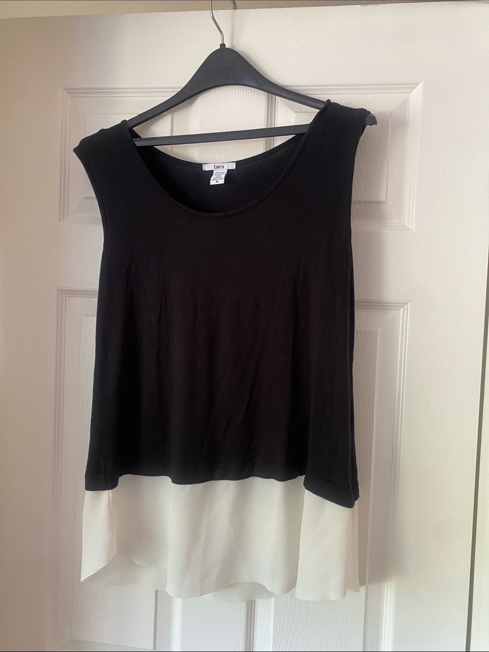 Bar III Black and White Layered Sleeveless Tank
